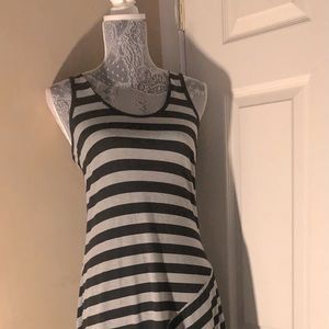 Ladies black and grey stripedmaxi dress size M